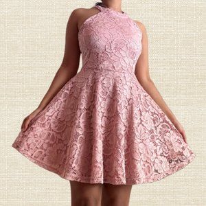 Discontinued Pink Lace Halter Design Dress